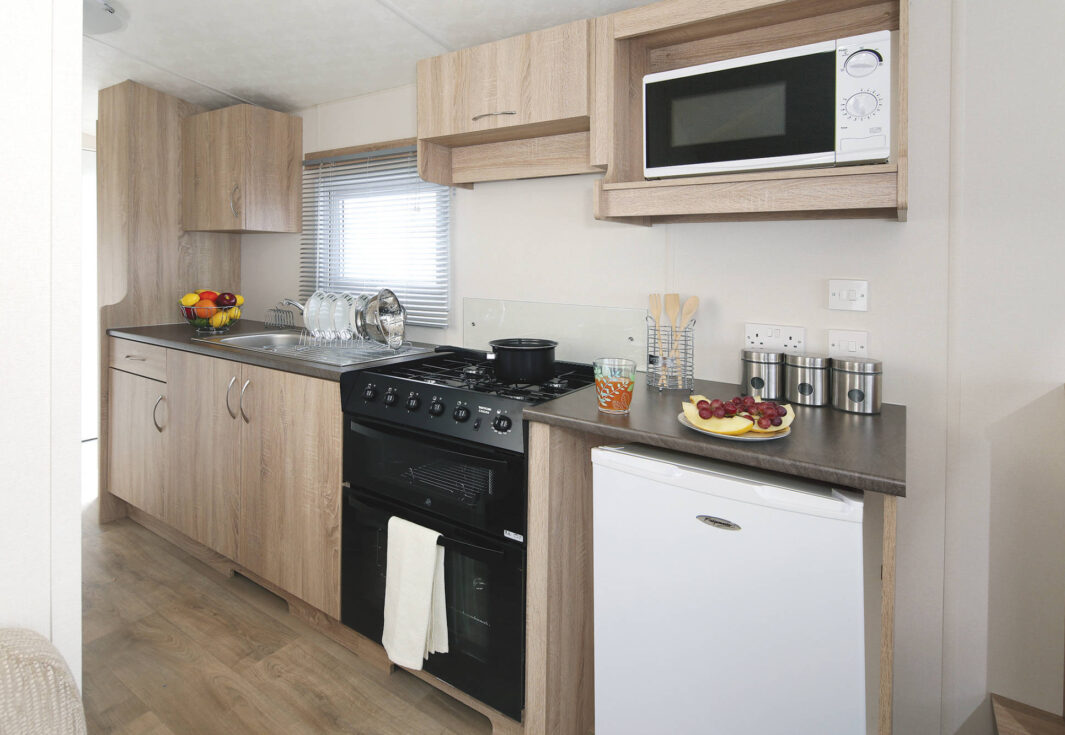 New Delta Santana Static Caravan kitchen with appliances