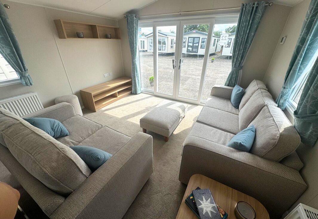 New Willerby Malton Static Caravan 37x12 3 Bed living room