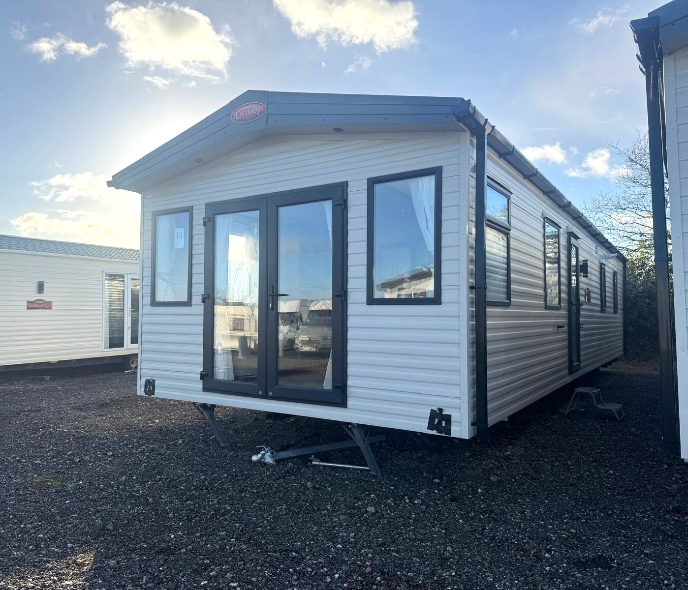 New Carnaby Silverdale Static Caravan Exterior with french doors