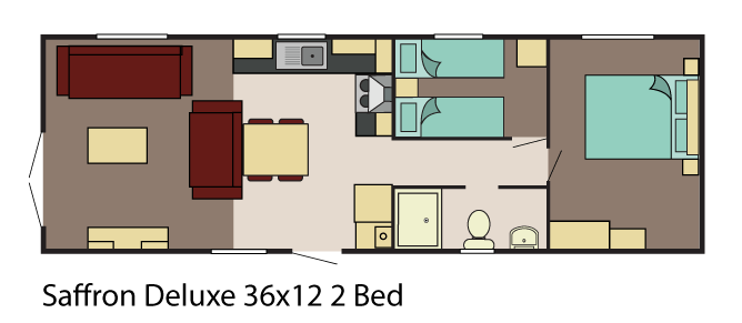 New Delta Saffron Deluxe 36x12 2 Bed Floor plan