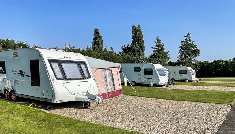 touring caravans at a park