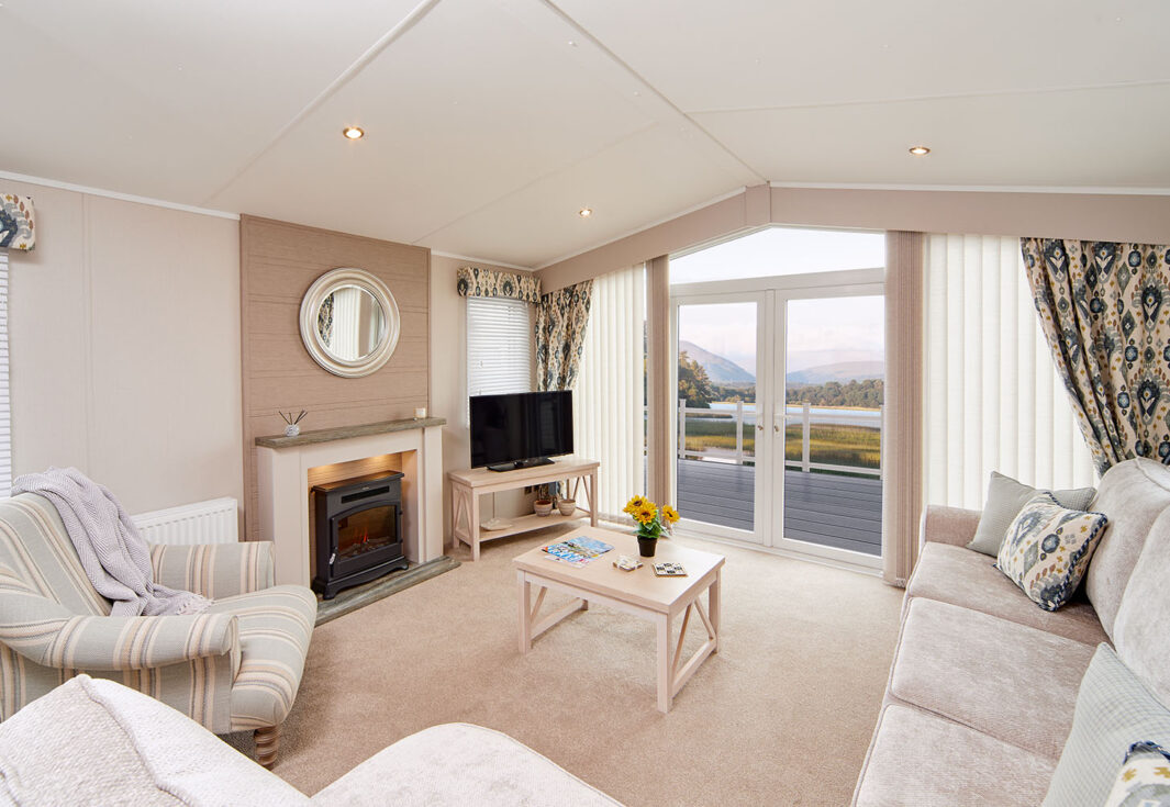 New Carnaby Lakehouse Lodge Static Caravan lounge